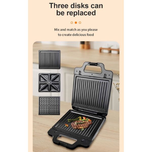 Sokany 3 in 1 - 4 Slice Toaster 1400W Sandwich / Waffle / Grill