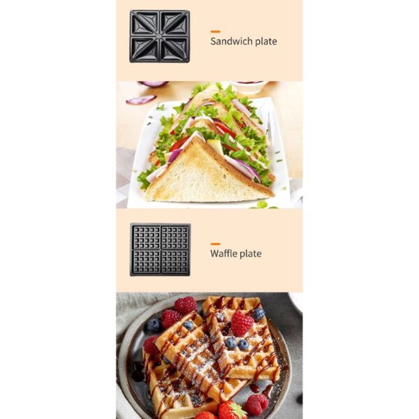 Sokany 3 in 1 - 4 Slice Toaster 1400W Sandwich / Waffle / Grill - Image 4