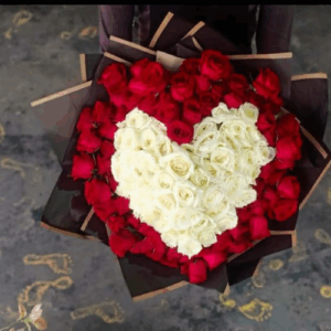 Red and White Rose Bunch