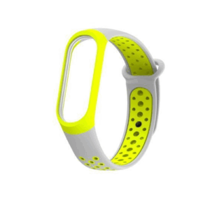 Yellow and Gray Mi Band Nike Series Silicone Strap for Band 5
